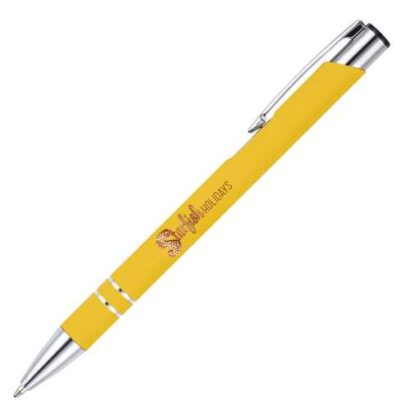 Softfeel Ball Pen Yellow Side logo