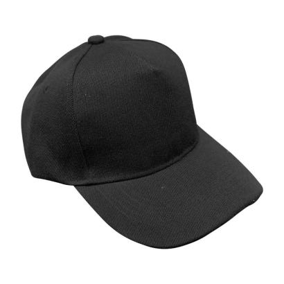 Black polyester 5 panel executive cap